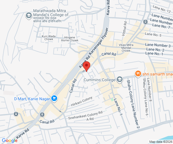 Map of My Family Dental Clinic - MDS Dentist, Root Canal, Braces, Pediatric Dentist and Dental Clinic in Karve Nagar, Pune
