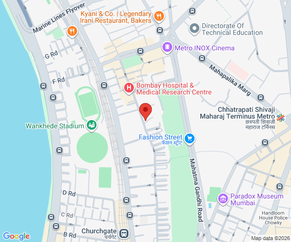 Map of Dr Bhoomika Jain | Gynecologist in Marine Lines, Mumbai