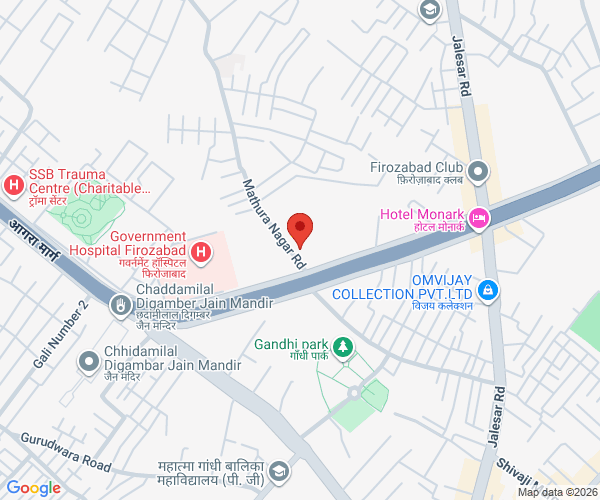 Map of Dr. Pratibha Mittal - Best Gynecologist In Firozabad, Infertility Specialist In Firozabad, Gynec laparoscopic Surgeon, Agra